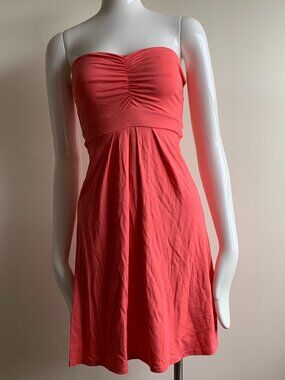 Sauvage Coral pull on cover up strapless bandeau dress